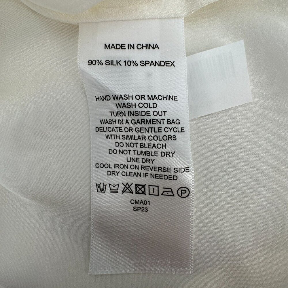 Quince Ivory-White Short Sleeve Silk Tee size XL - Picture 4 of 5